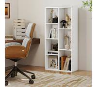 Costway 7-Cube Wooden Bookcase Industrial Display Bookshelf Open Storage Unit in White COSTWAY White
