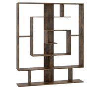 Costway 7-Tier Bookshelf Geometric Bookcase With 2 Anti-Tipping Kits-Brown