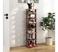 Costway 7-Tier Shoe Rack Hallway Shoe Storage Organizer Shoe Stand-Brown