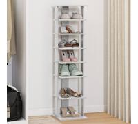 Costway 7-Tier Vertical Shoe Rack Shoe Storage Organizer Shoe Tower in Grey COSTWAY Grey