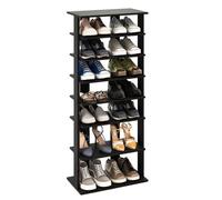 Costway 7 Tiers Double Shoe Rack Entryway Vertical Corner Shoe Stand For 14 Pairs-Black