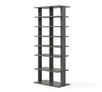 Costway 7 Tiers Double Shoe Rack Entryway Vertical Corner Shoe Stand For 14 Pairs-Grey