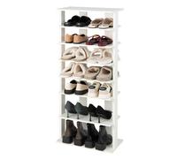Costway 7 Tiers Double Shoe Rack Entryway Vertical Corner Shoe Stand For 14 Pairs-White