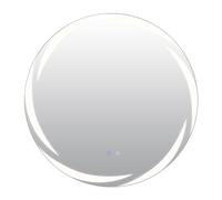 Costway 70 cm Round LED Bathroom Mirror Tempered Glass Wall Mirror Anti-Fog in Silver COSTWAY Silver
