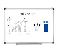 COSTWAY 70 x 50cm Magnetic Whiteboard, Aluminum Frame Hanging Board with Detachable Tray, 3 Dry Erase Markers, 2 Magnets and 1 Eraser, Home Office Classroom Dry Erase Board