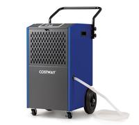 COSTWAY 73L/Day Commercial Dehumidifier, Industrial Electric Dehumidifiers with 24H Timer, Drain Hose, Auto Defrost, Temperature Protection & Humidity Control for Spaces up to 695m² (Blue)