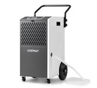 COSTWAY 73L/Day Commercial Dehumidifier, Industrial Electric Dehumidifiers with 24H Timer, Drain Hose, Auto Defrost, Temperature Protection & Humidity Control for Spaces up to 695m² (White)