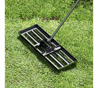 Costway 75 Cm Lawn Leveling Rake Heavy Duty Metal Lawn Flat Rake W/ Handle-Black