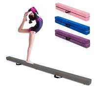 Costway 7Ft Folding Firm Gymnastic Beam Portable Floor Balance Beam W/ Handles-Grey