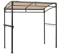 Costway 7ft Grill Gazebo Patio Barbecue Canopy Shelter Soft Top Storage Hooks in Beige COSTWAY Beige