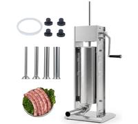 COSTWAY 7L/15LB Vertical Sausage Stuffer with 2 Speeds & 4 Stuffing Tubes | Manual Sausage Maker, Stainless Steel Meat Filler Machine, for Home & Commercial Kitchens