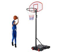 COSTWAY 8.3FT/8.7FT Adjustable Basketball Hoop, Basketball Goal with Shatterproof Backboard and Wheels, Portable Basketball Stand System for Kids Teens Adults