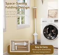 Costway 8 Arm Bamboo Folding Clothes Drying Rack White & Bamboo Color COSTWAY White