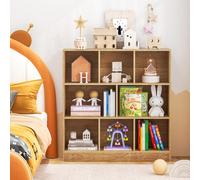 Costway 8-Cube Bookshelf 3-Tier Storage Organizer 100 Cm Wood Display Shelf