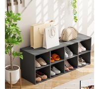 Costway 8-Cube Shoe Bench Entryway Shoe Rack Cabinet 8 Cubbies Storage Shelf