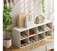 Costway 8-Cube Shoe Bench Entryway Shoe Rack Cabinet 8 Cubbies Storage Shelf