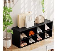 Costway 8-Cube Shoe Bench Entryway Shoe Rack Cabinet 8 Cubbies Storage Shelf