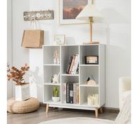 Costway 8-Cube Storage Bookcase Wooden Bookshelf Side Cabinet Freestanding Display Rack