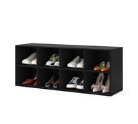 Costway 8 Cubes Shoe Bench Entryway Shoe Rack Cabinet with 8 Storage Cubbies in Black COSTWAY Black