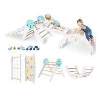 Costway 8-in-1 Triangle Set Kids Foldable Climbing Toys Spaceman Themed in White COSTWAY White