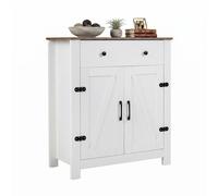 Costway Buffet Cabinet 80 Cm Farmhouse Side Board Cabinet With 5-Tier Adjustable Shelf And Large Drawer White