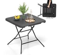 Costway 80 Cm Square Folding Picnic Table 4-Person Patio Dining Table-Black