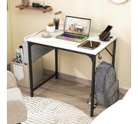 Costway 80 X 60 Cm Computer Desk Home Office Desk W/ Charging Station-White