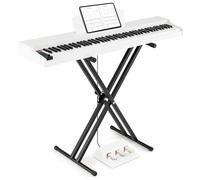 COSTWAY 88 Key Digital Piano, Full Size Semi-weighted Electric Keyboard with Adjustable Stand, Triple Pedals, Dual Speakers, for Beginners, Kids, Adults (White)