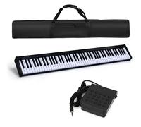 Costway 88-Key Digital Piano Full-size Semi Weighted Electronic Keyboard with Tote Bag in Black COSTWAY Black