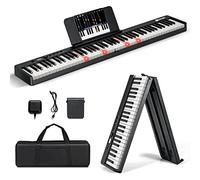 COSTWAY 88-Key Foldable Digital Piano Keyboard, Full Size Semi-Weighted Keyboards with MIDI, Split Function, Sustain Pedal and Carrying Bag, Portable Electric Pianos for Beginner, Kids, Adults (Black)