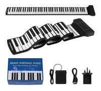 COSTWAY 88 Keys Roll Up Piano, Portable Digital Keyboard with Sustain Pedal, Wireless Connection & MIDI Function, Rechargeable Electric Piano for Beginners
