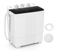 Costway 8Kg Washing Machine Twin Tub 5Kg Washer & 3Kg Spinner Combo W/ Drain Pump-Black