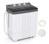 Costway 8Kg Washing Machine Twin Tub 5Kg Washer & 3Kg Spinner Combo W/ Drain Pump-Grey