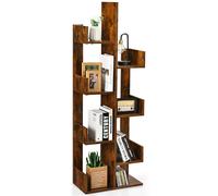 Costway 8Tier Bookcase Multipurpose Bookshelf 8layer Freestanding Bookcase in Brown COSTWAY Brown