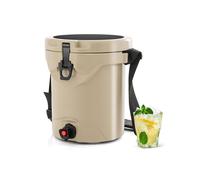 Costway 9.5 L Drink Cooler Portable Insulated Ice Chest Beverage Dispenser in Beige COSTWAY Beige
