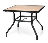 Costway 90 Cm Square Patio Dining Table Outdoor Bistro Table 4 Person W/steel Frame