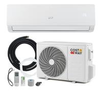 COSTWAY 9000 BTU Air Conditioner Wall Split, 5 In 1 Air Cooler Heater Dehumidifier Air Purifier Fan With Heat Pump & Remote Control, A++ Efficiency, 2.6 kW, Inverter, Installation Kit Included