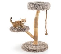 Costway 90Cm Cat Tree Tower Modern Wooden Cat Tower W/ Perch-Natural