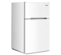 Costway 90L Compact Refrigerator Double Door Cooler Fridge Freestanding Freezer Home