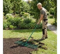 Costway 91 X 25 Cm Lawn Leveling Rake Metal Lawn Leveler Tool For Topsoil-Green