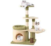 Costway 97 Cm Tall Cat Tree Multi-Level Aesthetic Kitten Tower W/ Condo-Green