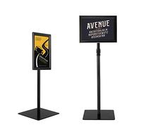COSTWAY A3/A4 Poster Stand, Angle & Height Adjustable Sign Holder with Square Steel Base, Snap Frame Menu Advertisement Rack Floor Display Stands for Show Business Wedding (Black, A4)
