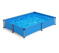 Costway Above Ground Swimming Pool Foldable Outdoor Rectangular Pool in Blue COSTWAY Blue