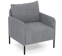 Costway Accent Chair Chenille Single Seat Sofa W/ Adjustable Foot Pads-Grey