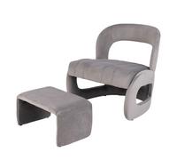 Costway Accent Chair With Ottoman Upholstered Velvet Single Sofa Chair Armchair