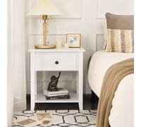 Costway Accent Table Bedroom Narrow Side End Table Storage Cabinet Nightstand in White COSTWAY White