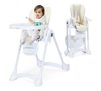 Costway Adjustable Baby High Chair Foldable Reclining Infant Highchair Removable Trays