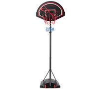 COSTWAY Adjustable Basketball Hoop, 170-230cm Basketball Goal with Spare Net, Shatterproof Backboard, 2 Wheels, Portable Basketball Stand System for Indoor Outdoor