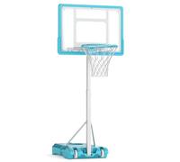COSTWAY Adjustable Basketball Hoop and Stand, 1.43-1.71m Basketball Goal with 83 cm Shatterproof Backboard, Fillable Base & Wheels, Portable Pool Basketball Net Set System for Kids Teens Adults