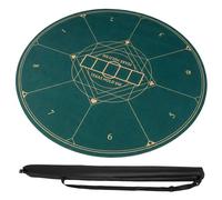 Costway Anti-Slip Round Poker Mat 100cm Foldable Texas Holdem Table Layout Mat in Green COSTWAY Green